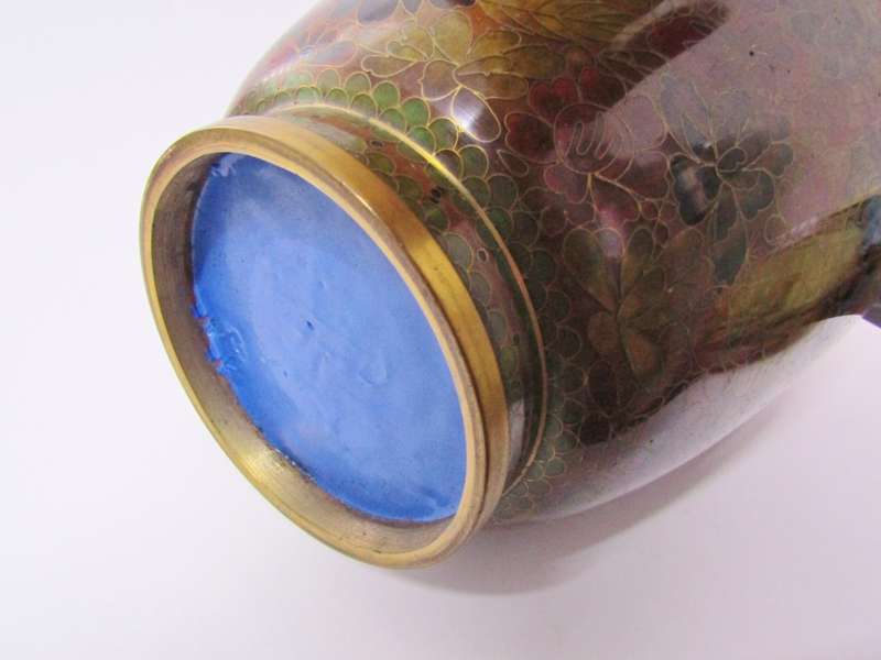 Stunning! HUGE Cloisonne Vase with Beautiful Detail