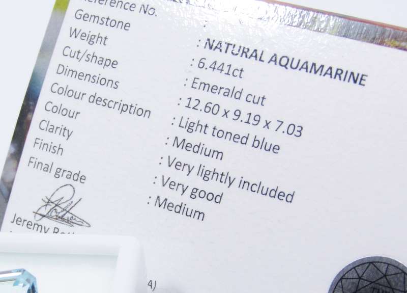 Exquisite! 6.4ct Genuine Aquamarine Gemstone, Emerald Cut