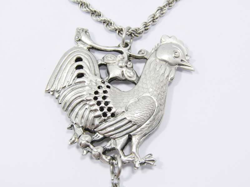 Beautiful Antique Chinese Silver Pendant on Chain