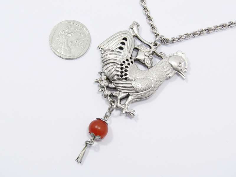 Beautiful Antique Chinese Silver Pendant on Chain