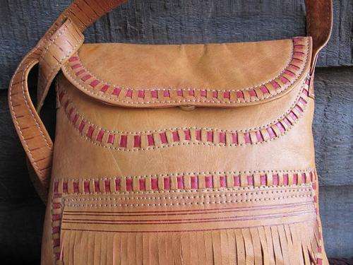 Stunning Morroccan genuine soft leather bag