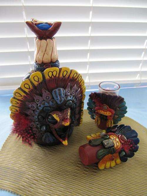 Unique Mexican Decanter and Glasses Set