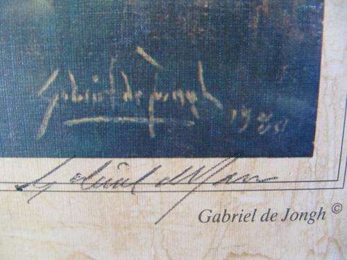 Gabriel de Jongh Original Signature on Large Print