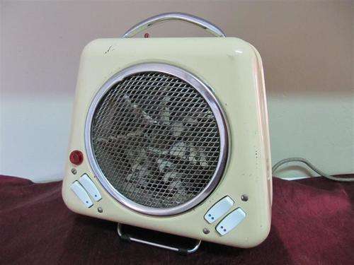 Vintage Coxy-Glo Enamel And Chrome heater - working!