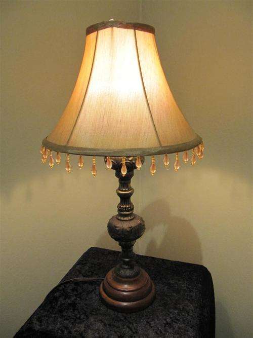 Stunning Antique Cast Metal Lamp with Old Shade