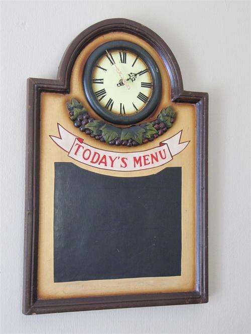 Decorative Menu Board with Clock