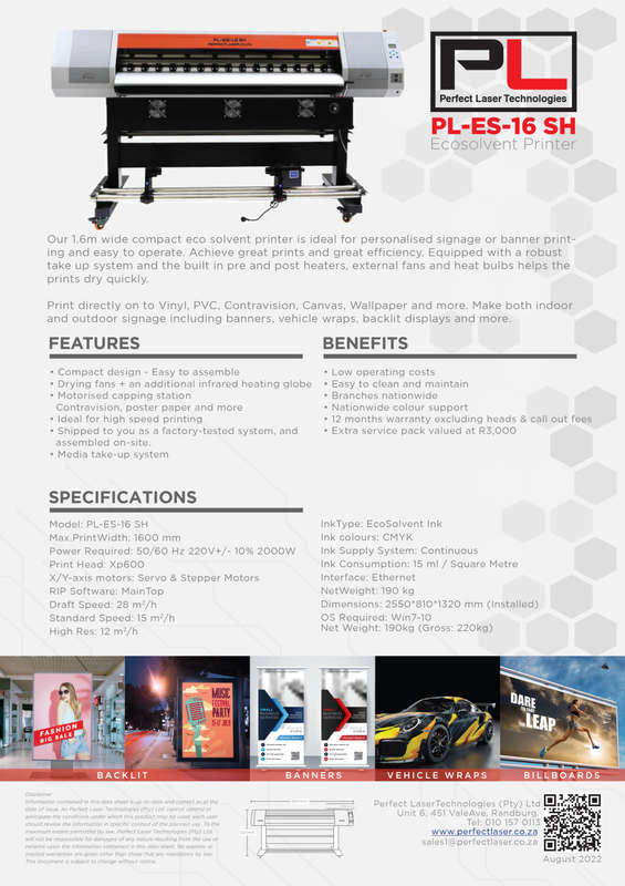 Eco Solvent Large Format Printer 1.6