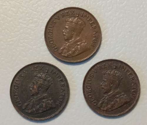 3x SA Quarter Penny 1931, 1932, 1924