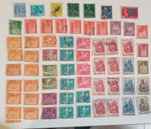 pack of Switzerland stams (mostly cancelled)
