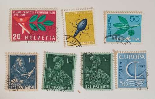 pack of Switzerland stams (mostly cancelled)