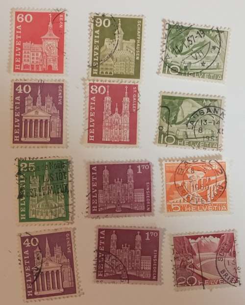 pack of Switzerland stams (mostly cancelled)