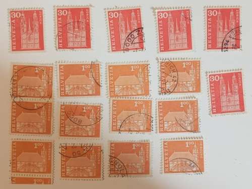 pack of Switzerland stams (mostly cancelled)