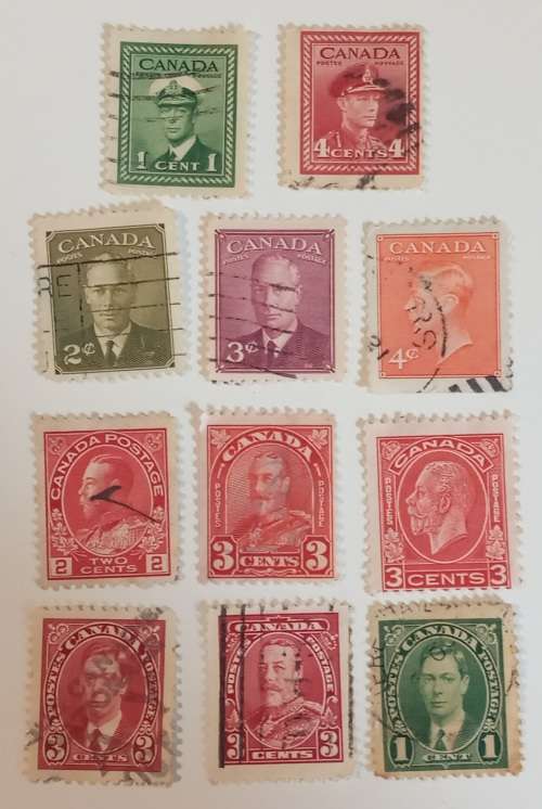 pack of Canada Stamps (mostly cancelled)
