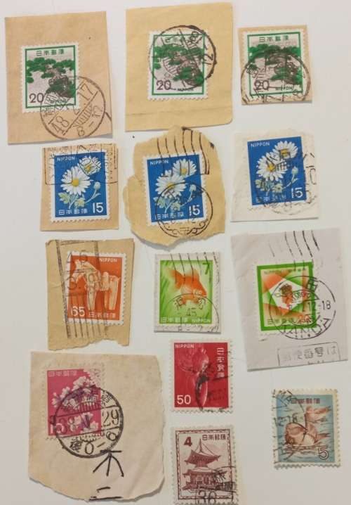 Pack of 13 stamps - Japan (all cancelled)