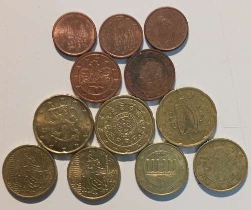 12x Euri Coins varios countries