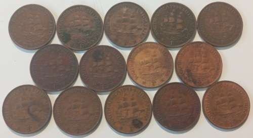 14x SA Pennies 1930-1946