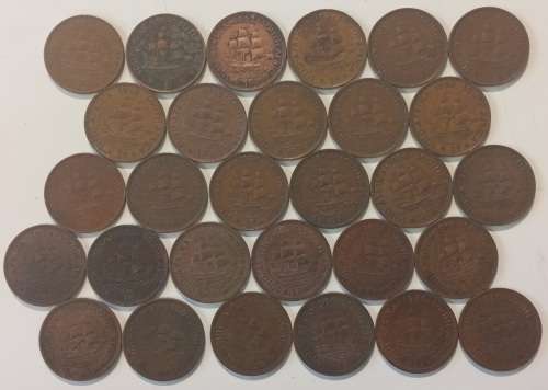 29x SA Pennies 1950-1960