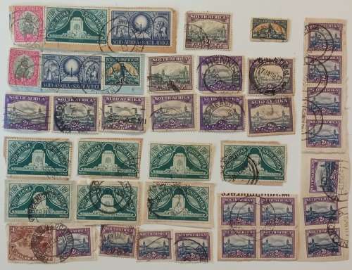 box of +/- 300 early South African stamps