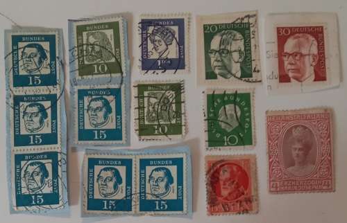 pack of stamps from Germany & colonies including a few Deitsche Reich stamps
