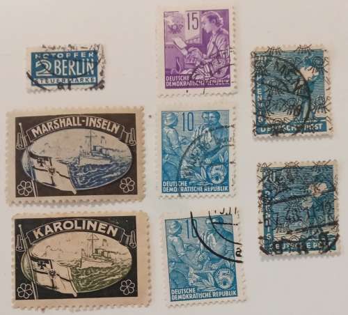 pack of stamps from Germany & colonies including a few Deitsche Reich stamps