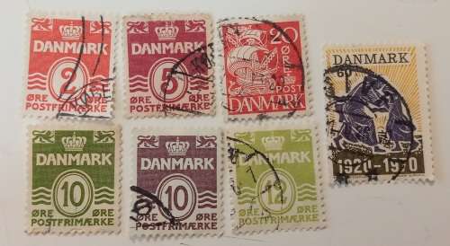 pack of 25 stamps from Denmark