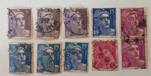 pack of stamps from France