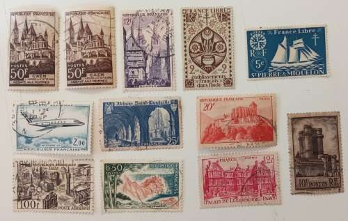 pack of stamps from France