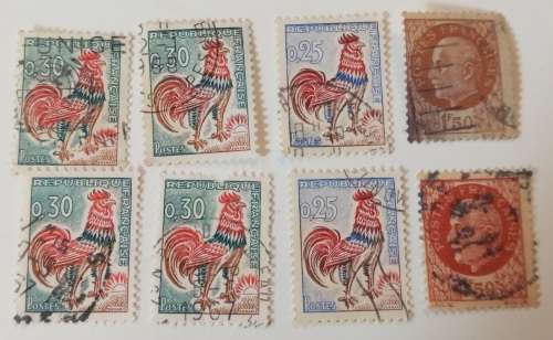 pack of stamps from France