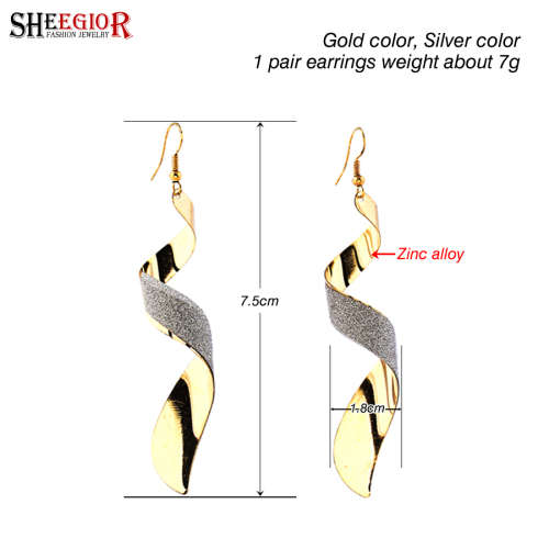 BOHEMIAN SILVER AND  GOLD TWIRLEY DROP EAR RINGS