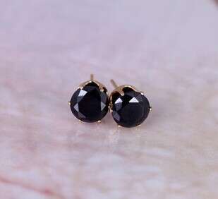 NEW GOLD PLATED CRYSTAL 6MM EAR STUDS