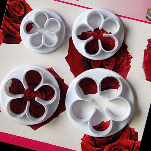 4 PCS ROSE LEAVE FONDANT OR CHOC CUTTER