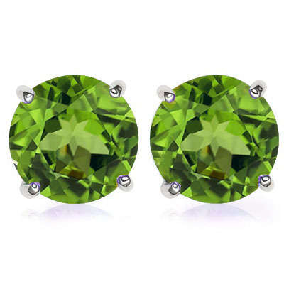 6MM PLATED STERLING SILVER CRYSTAL STUD EAR RINGS GREEN