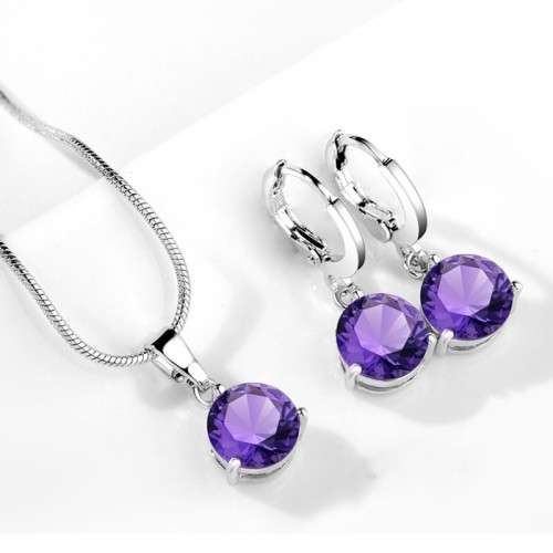 ROUND CUBIC ZIRCON HYPOALLERGENIC COPPER SET