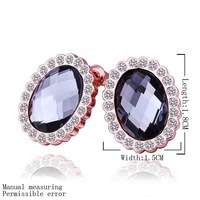 AUSTRALIAN CRYSTAL BLACK OVAL EARRINGS