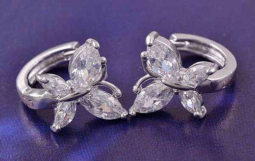 SILVER PLATED BUTTERFLY HOOP EARRINGS - ONLY ONE PAIR LEFT!