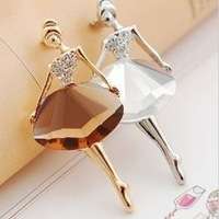 BEAUTIFUL CRYSTAL LADY BROOCHES