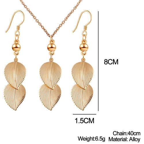 SHINY ALLOY GOLD PLATED LEAF SET