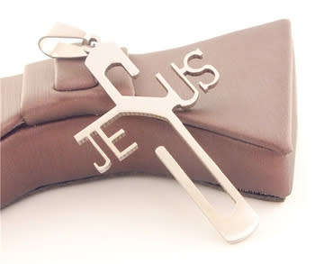 STAINLESS STEEL 'JESUS' NECKLACE WITH CHAIN 18 CM LONG