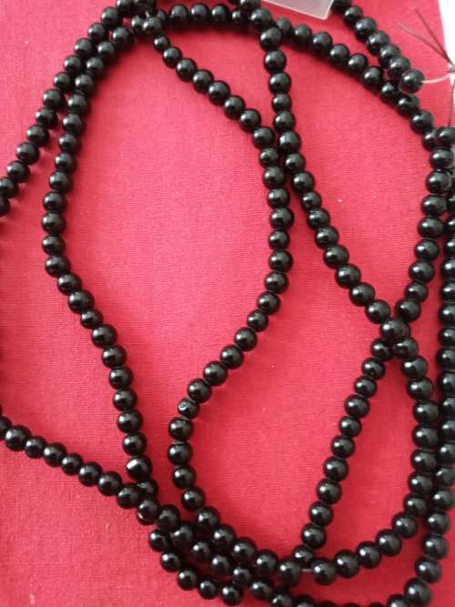 BLACK GLASS PEARLS 4MM - EACH