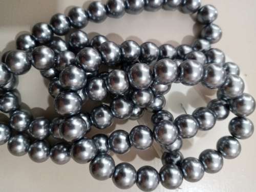 GREY GLASS PEARLS 10MM - EACH