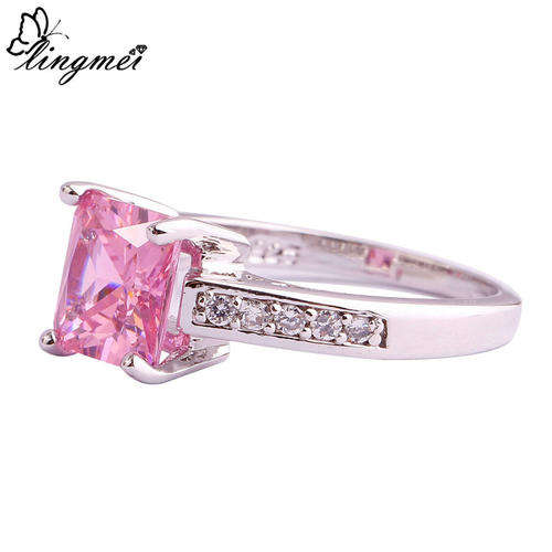 PRINCESS CUTT TOPAZ SILVER PLATED 925 RING SIZE 10