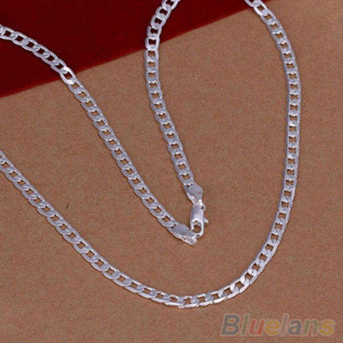 925 SILVER PLATED 4MM 22 INCHES CHAIN NECKLACE