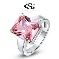 PLATINUM PLATED CUBIZ ZIRCONIA RING SIZE 6