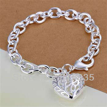 925 SILVER PLATED HEART BRACELET