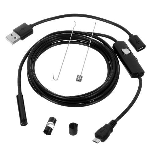 6-LED 5.5mm Lens Android Endoscope Inspection Borescope - Black (1.5m)
