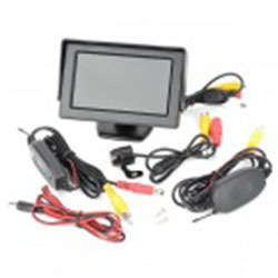 4.3" TFT LCD Car Monitor + Wireless Mini Rear View Camera - Black