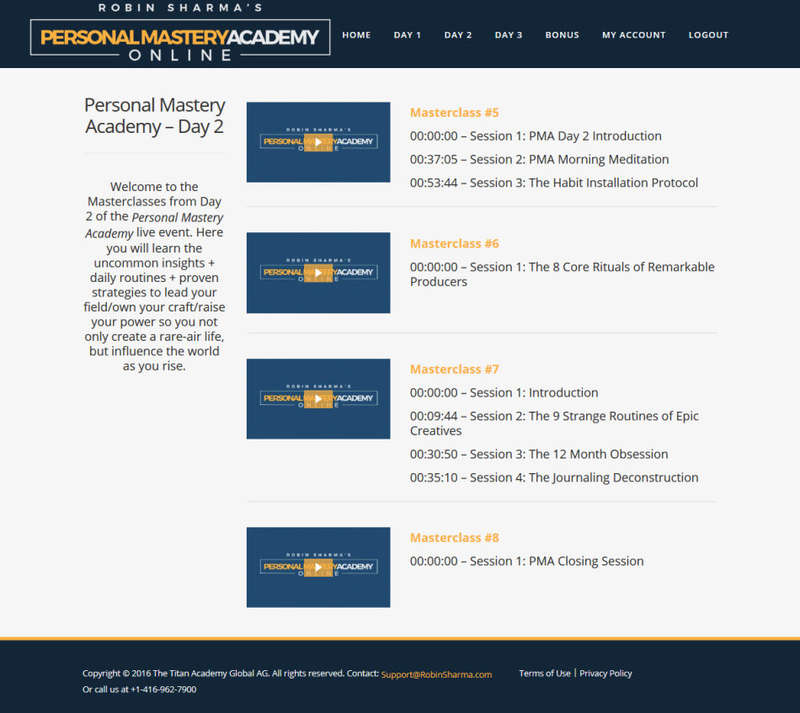 ROBIN SHARMA - Personal Mastery Academy [COMPLETE VIDEO COURSE + BONUS | 3.8GB] [ON DEMAND ACCESS]