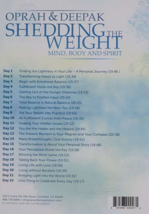 Shedding The Weight by OPRAH & DEEPAK CHOPRA Meditation Series [22x Audio Tracks] [ON DEMAND ACCESS]