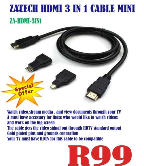 HDMI MINI,MICRO,HDMI 3 IN 1 CABLE