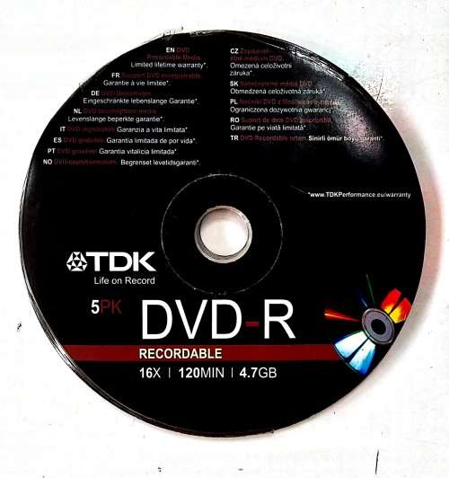 TDK DVD-R 5 Pack Recordable  DVD 5 x 15
